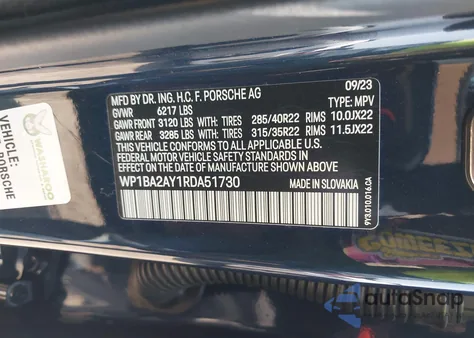 2024 Porsche Cayenne Coupe from USA, damaged, VIN WP1BA2AY1RDA51730